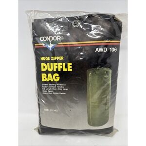 Condor Huge Zipper Duffle Bag AWD 106 Black 25x42 Heavy‎ Duty Military Tactical